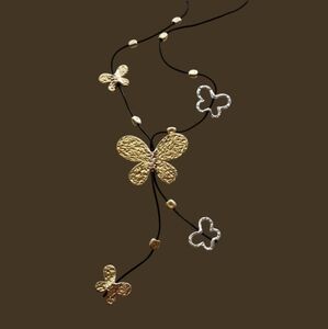 Lovely Silver & Gold Butterfly Necklace